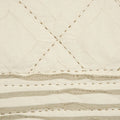 Ivory Geometric King Kantha Stitch Quilt With Shams close-up detail