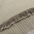 Natural Checkered Queen Quilt close-up detail