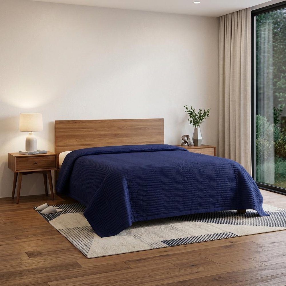 Indigo Geometric King Quilt