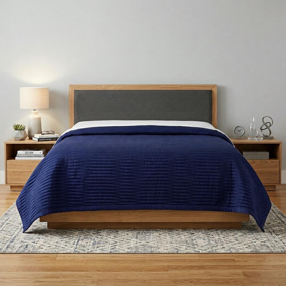 Indigo Geometric Queen Quilt - SKU 479931