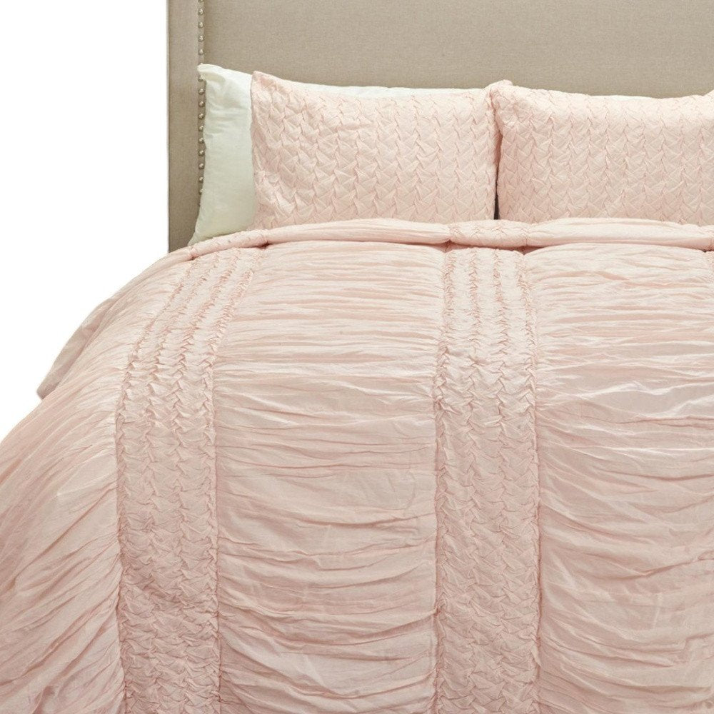 Pink Geometric King Quilt