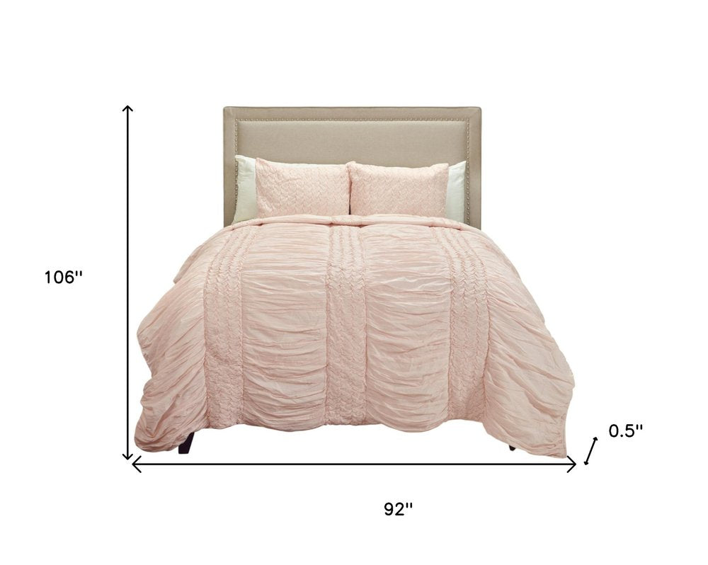 Pink Geometric King Quilt on a white background
