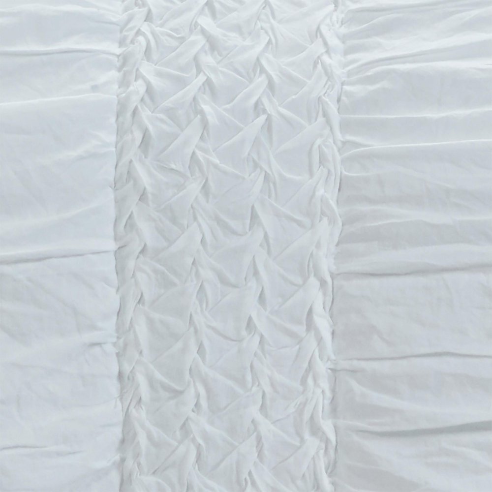 White Geometric Twin Quilt on a white background
