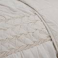 Ivory Geometric Quilt - 0.5" H x 92" W x 90" D on a white background