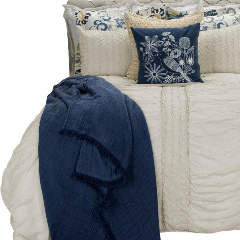 Ivory Geometric Quilt - with Quilt
