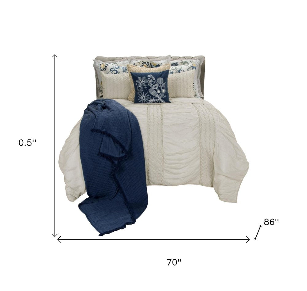 Ivory Geometric Quilt - with Quilt