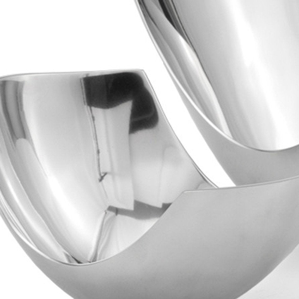 Set of Two Mod Aluminum Scoop Centerpiece Bowls on a white background