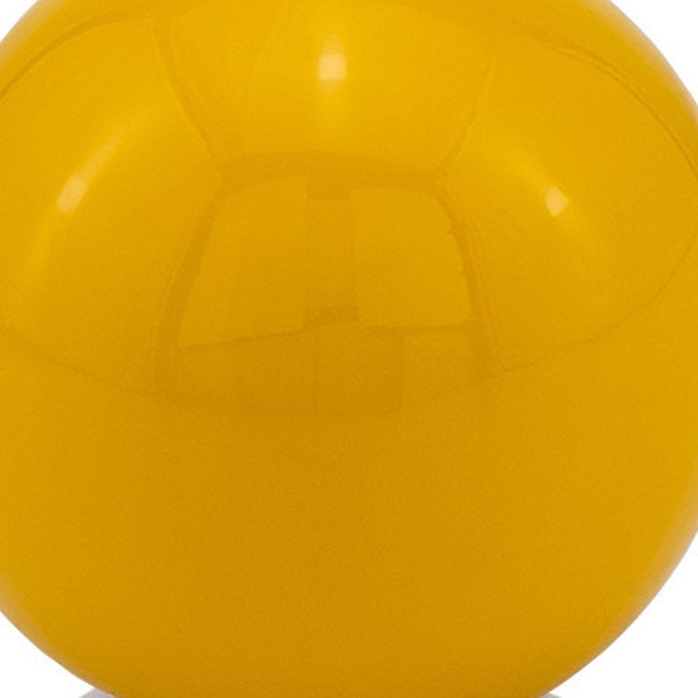 3" Yellow Aluminum Decorative Orb Tabletop Sculpture. Sculpture in yellow metal.
