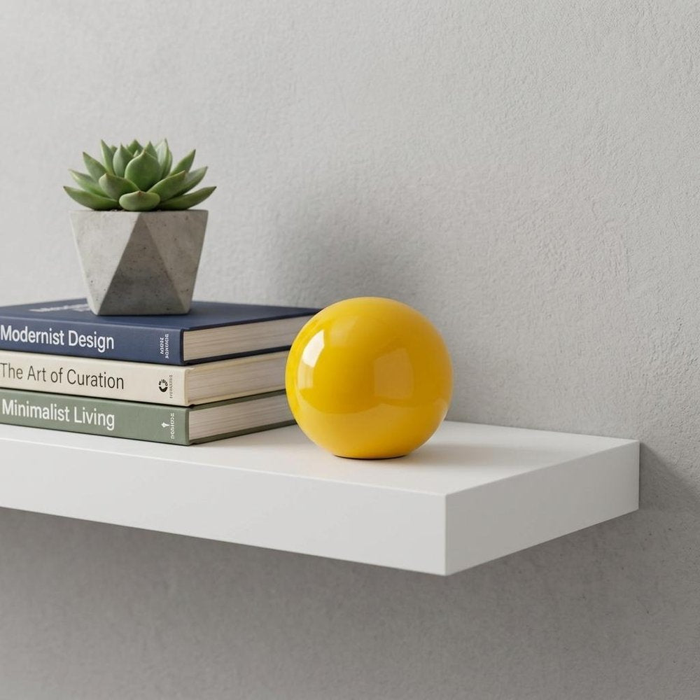 3" Yellow Aluminum Decorative Orb Tabletop Sculpture