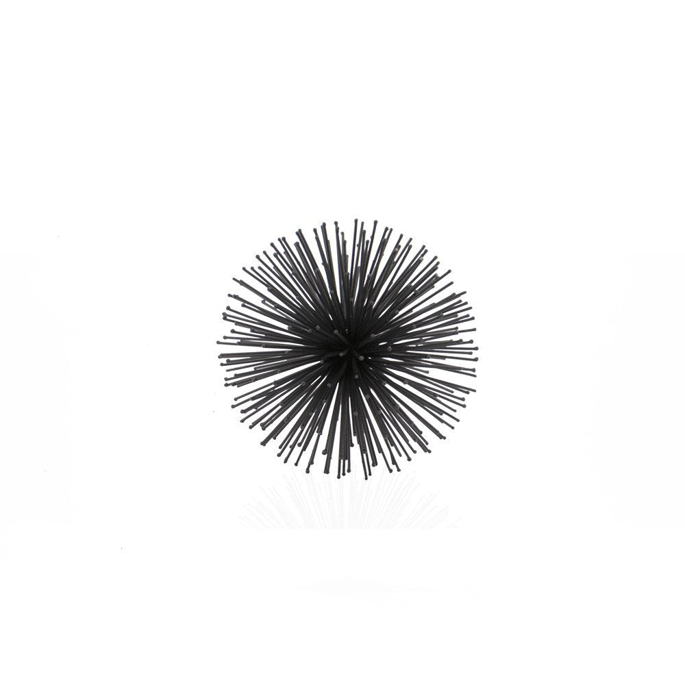 8" Black Iron Decorative Orb Tabletop Sculpture