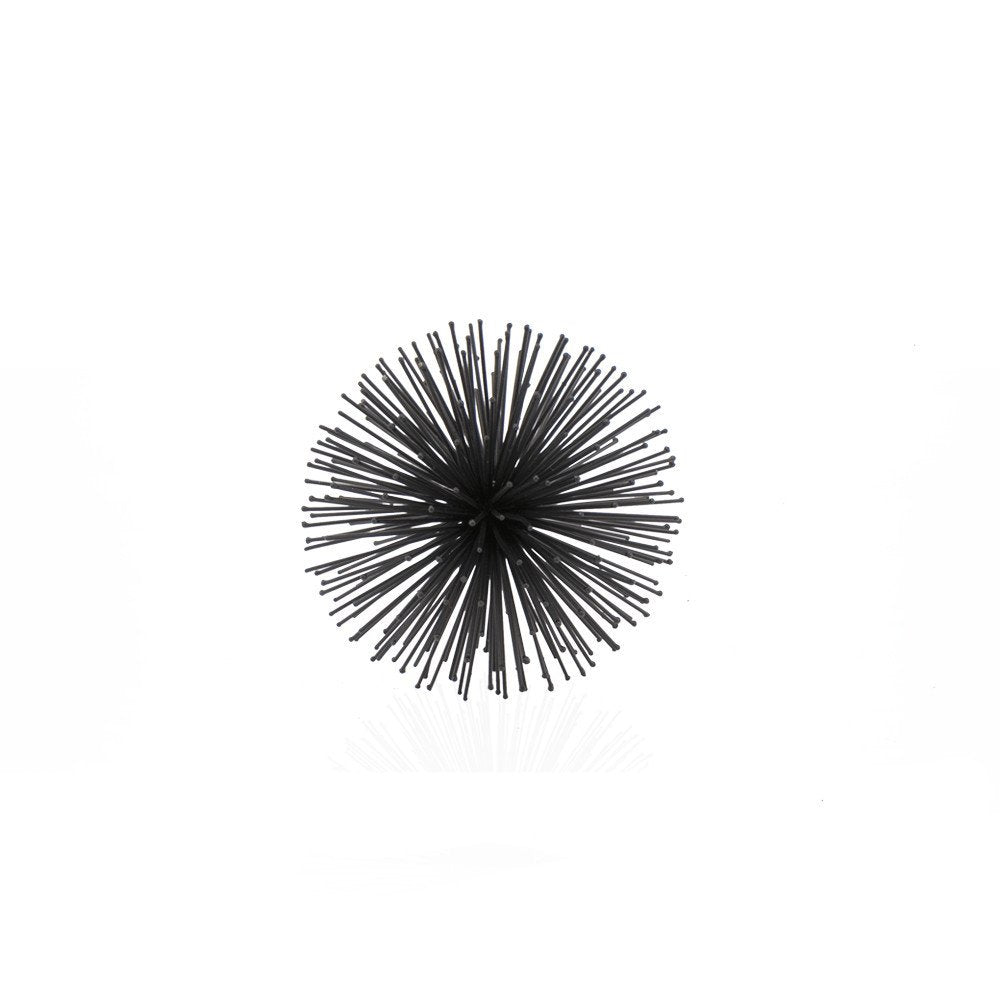 8" Black Iron Decorative Orb Tabletop Sculpture