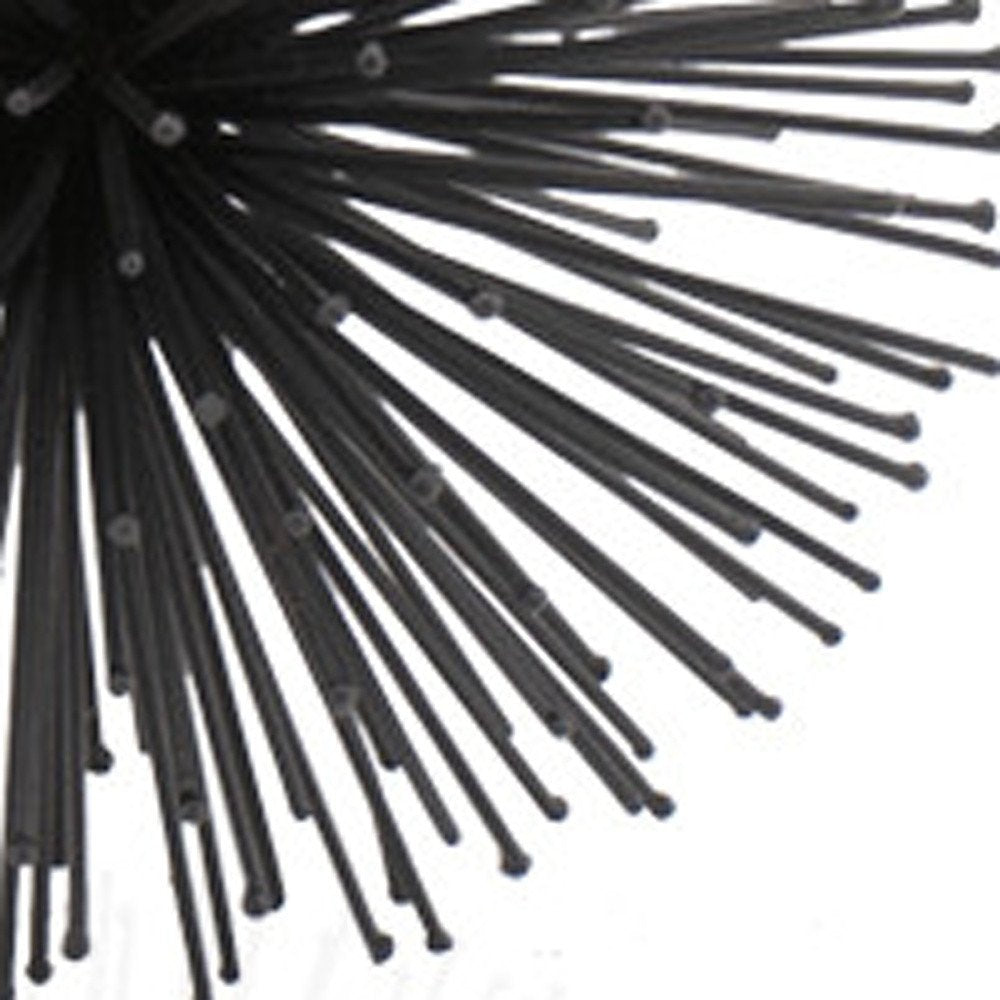 8" Black Iron Decorative Orb Tabletop Sculpture