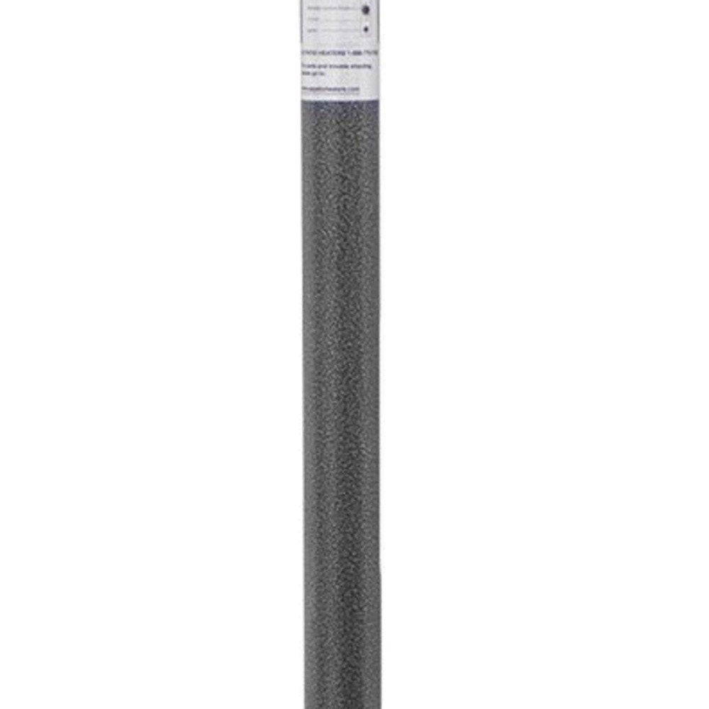 48000 BTU Silver Steel Propane Cylindrical Pole Standing Patio Heater - SKU 480568. Outdoor heater isolated on a plain white background, showing a silver metal surface.