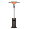40000 BTU Bronze Steel Propane Cylindrical Pole Standing Patio Heater. Outdoor heater isolated on a plain white background, showing a metal surface.