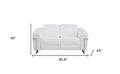 Two Piece White Italian Leather Five Person Seating Set - 40" H x 82.6" W x 43" D on a white background
