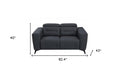 Two Piece Indoor Dark Gray Italian Leather Five Person Seating Set - 40" H x 82.4" W x 43" D on a white background