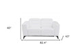 Two Piece White Italian Leather Five Person Seating Set - 40" H x 82.4" W x 43" D on a white background