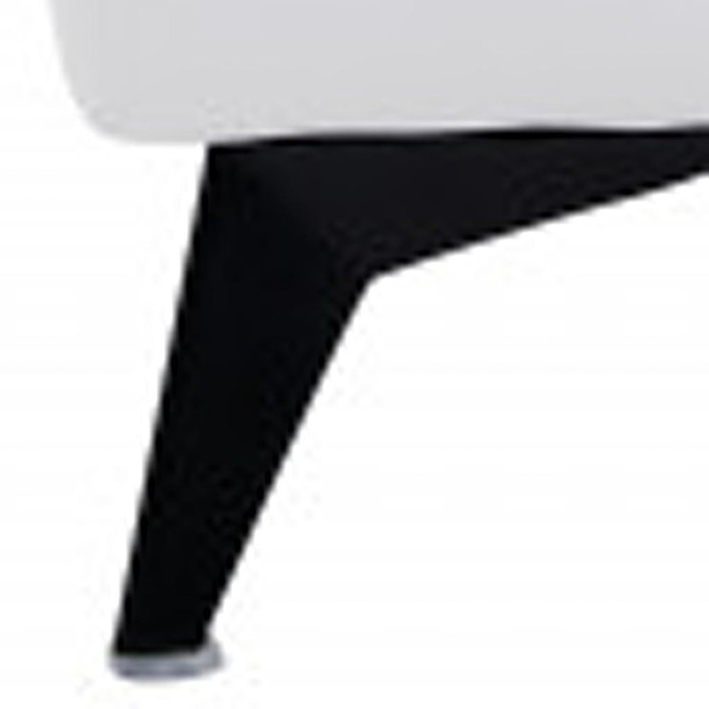 65" White And Black Italian Leather Power Reclining Loveseat