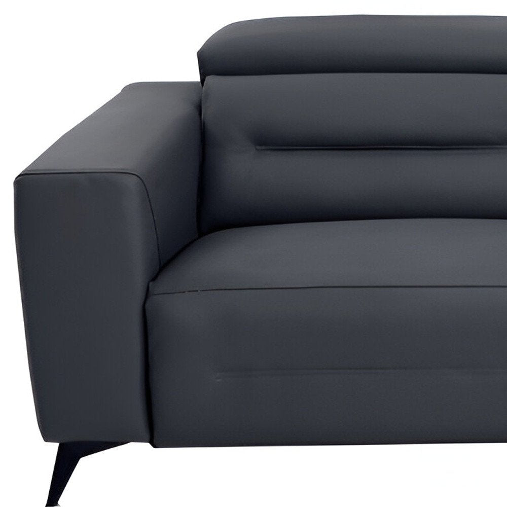 83" Beige Italian Leather USB Reclining Sofa With Silver Legs