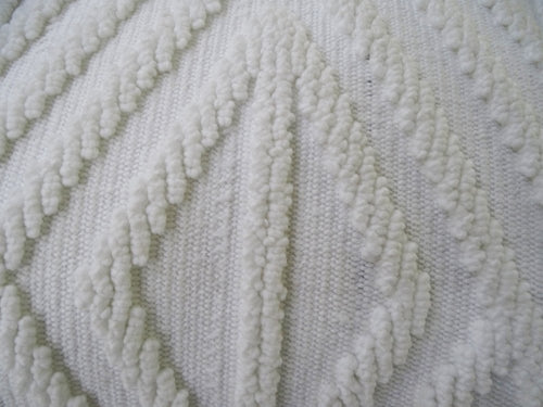 18" X 18" White Zippered Diamond Indoor Outdoor Throw Pillow