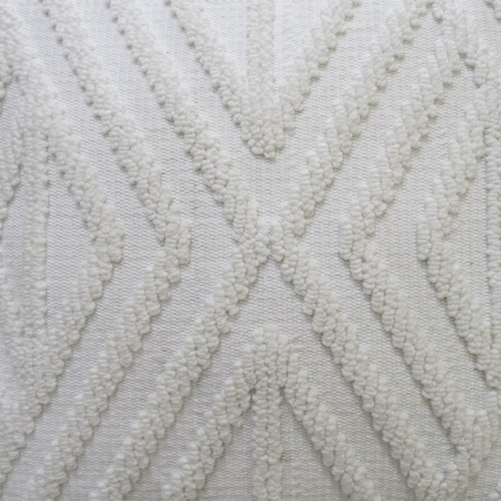 18" X 18" White Zippered Diamond Indoor Outdoor Throw Pillow. Outdoor pillow isolated on a plain white background, showing its white color.