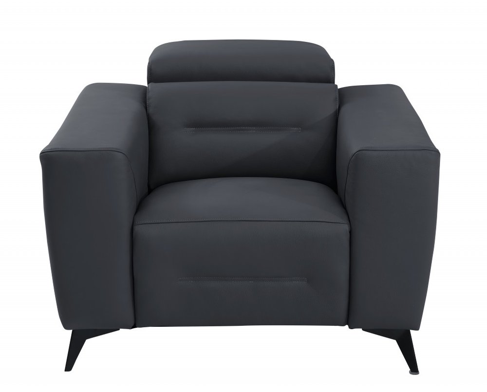 41" Beige Italian Leather Power Recliner Chair - SKU 482248