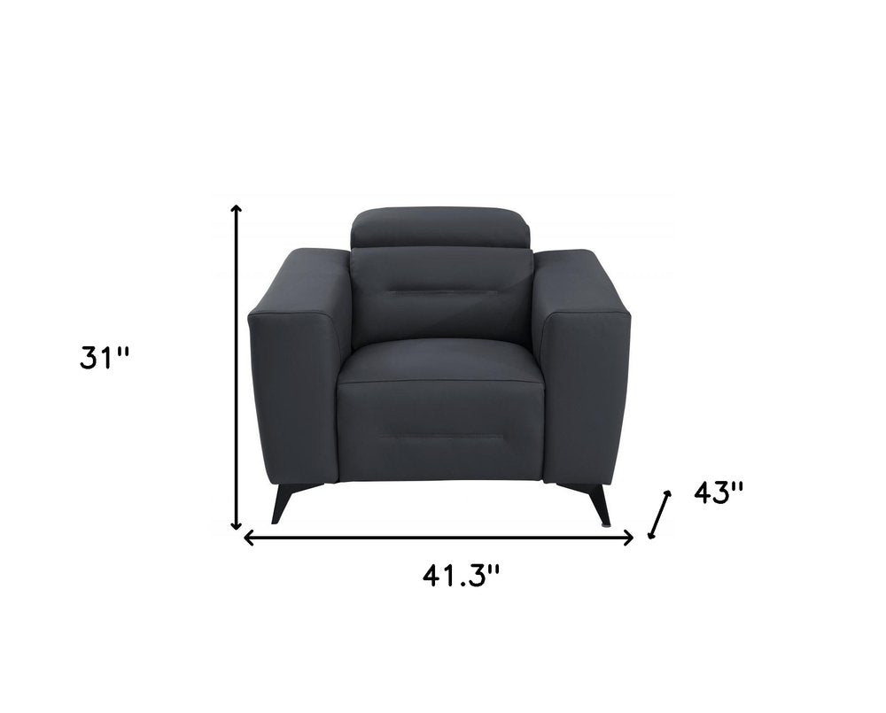 41" Beige Italian Leather Power Recliner Chair - SKU 482248. Recliner isolated on a plain white background, showing a leather surface.