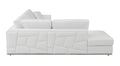 White Italian Leather Reclining L Shaped Two Piece Corner Sectional - SKU 482253 on a white background