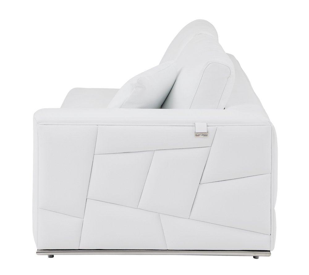 White Italian Leather Reclining L Shaped Two Piece Corner Sectional - SKU 482253