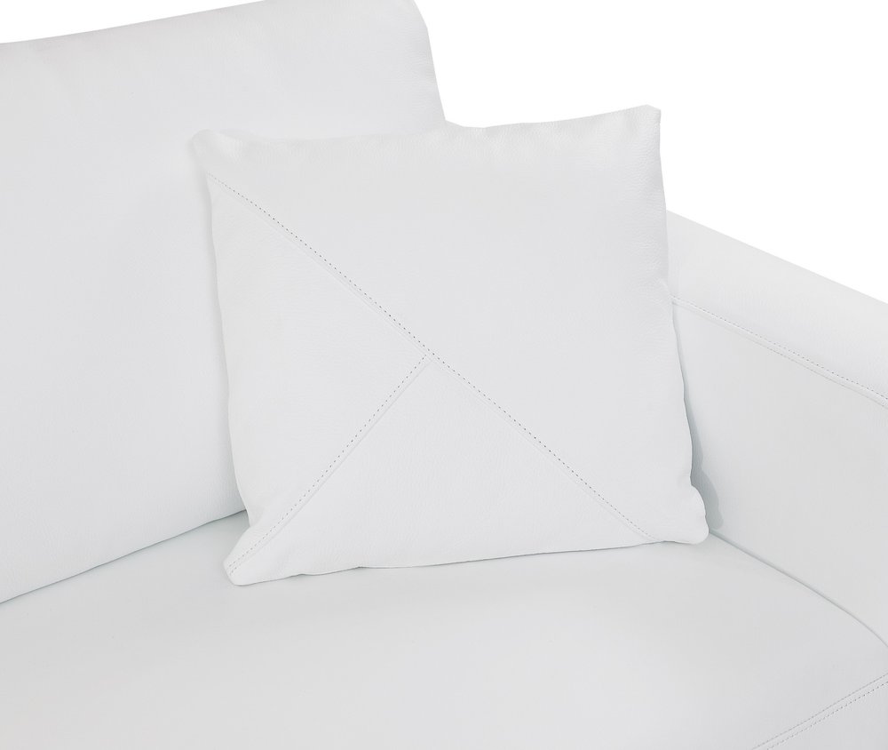 White Italian Leather Reclining L Shaped Two Piece Corner Sectional - SKU 482253 close-up detail