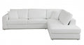 White Italian Leather Reclining L Shaped Two Piece Corner Sectional - SKU 482256 on a white background