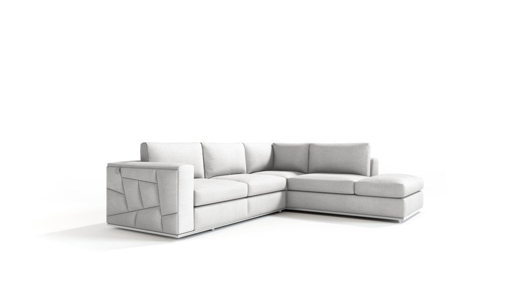 White Italian Leather Reclining L Shaped Two Piece Corner Sectional - SKU 482256 on a white background