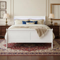 White Wood Lighted Full Bed Frame