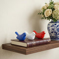 Set of Three Red White And Blue Metal Bird Tabletop Sculptures