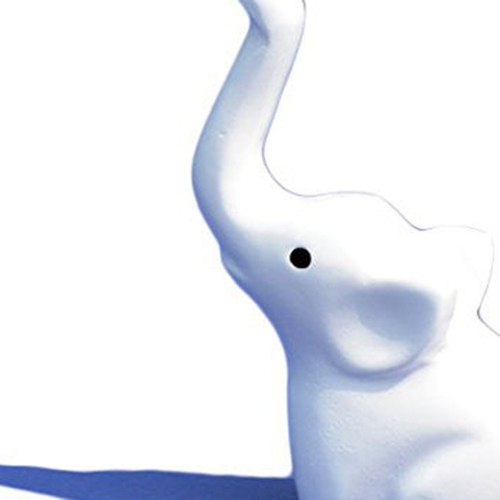 4" White Metal Elephant Tabletop Sculpture