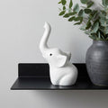 4" White Metal Elephant Tabletop Sculpture