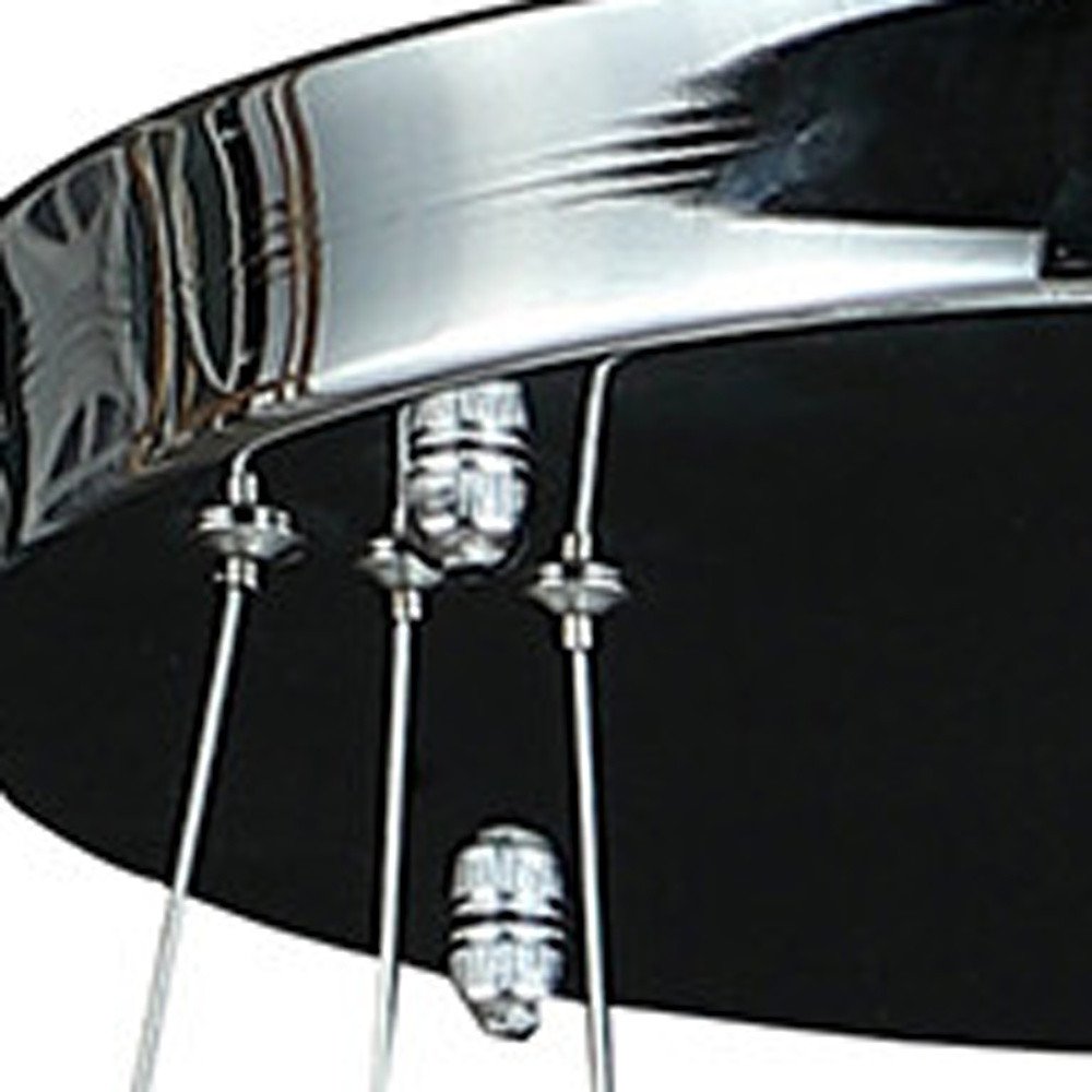 Silver Metal and Crystals LED Dimmable Chandelier close-up detail