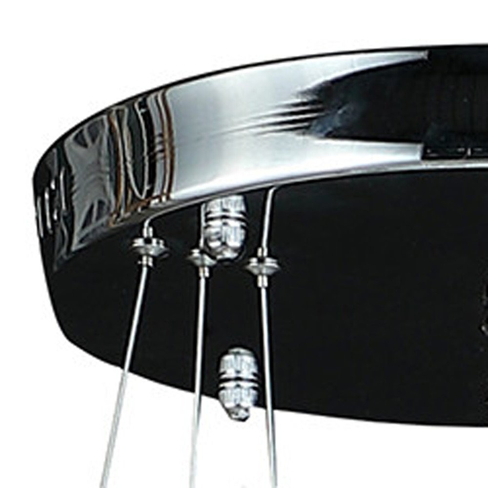 Silver Metal and Crystals LED Dimmable Chandelier on a white background