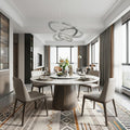 Silver Metal and Crystals LED Dimmable Chandelier