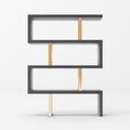 Gold And Gray Four Tier Bookcase on a white background