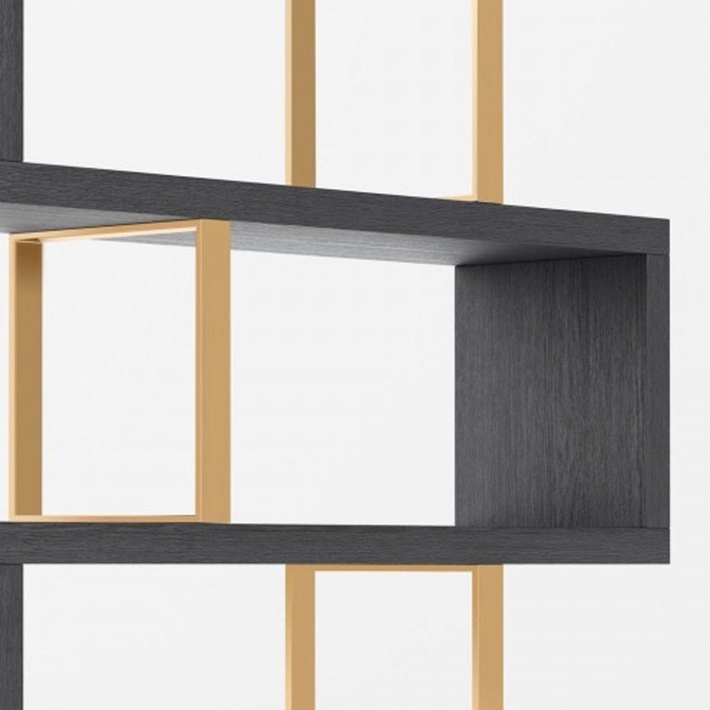 Gold And Gray Four Tier Bookcase on a white background