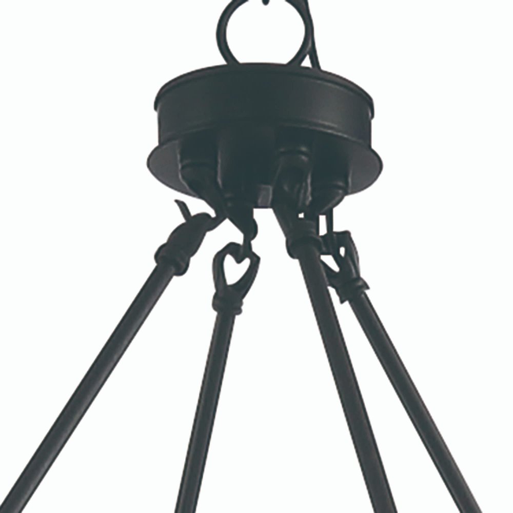 Brown And Black Candle Style Multi Light Metal Dimmable Chandelier on a white background
