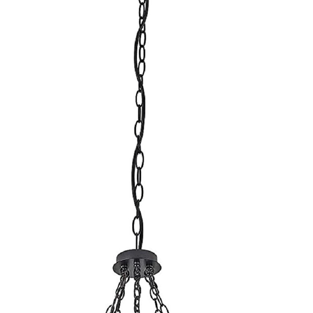 Brown And Black Candle Style Multi Light Metal Dimmable Chandelier on a white background