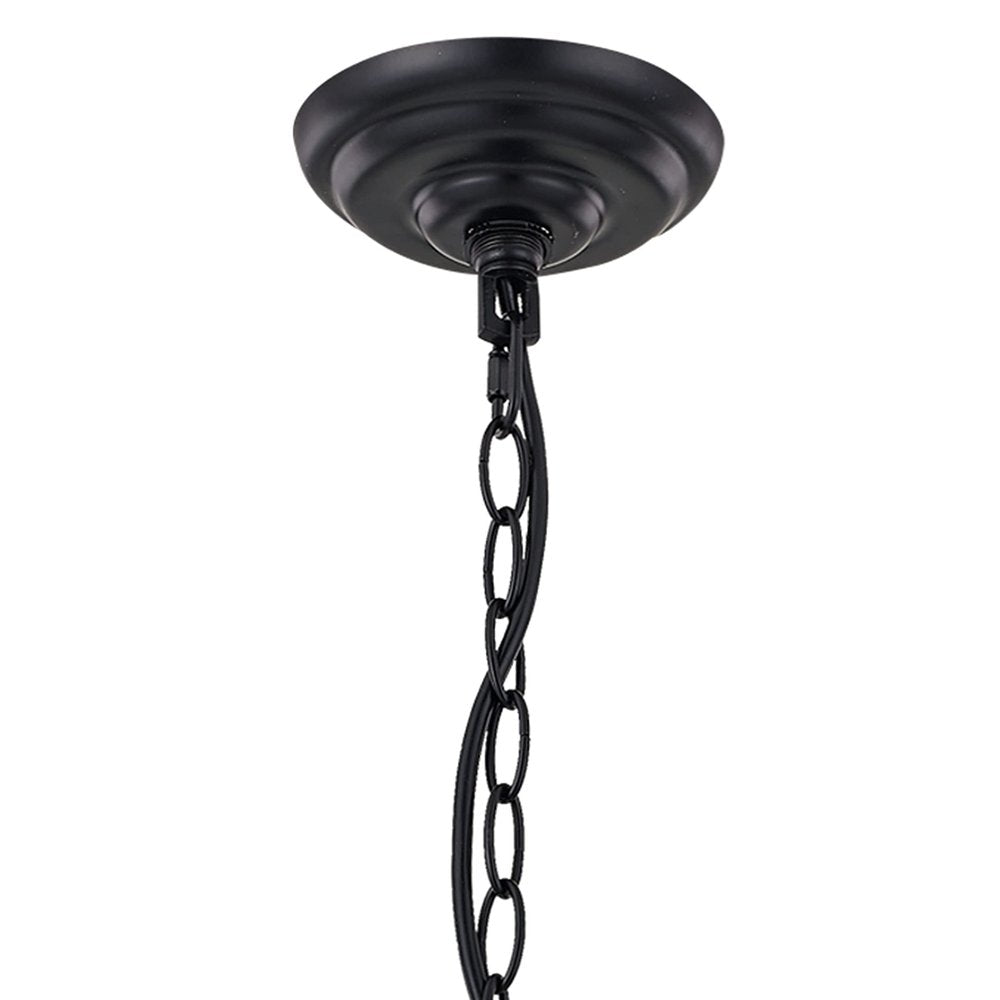Brown And Black Candle Style Multi Light Metal Dimmable Chandelier on a white background