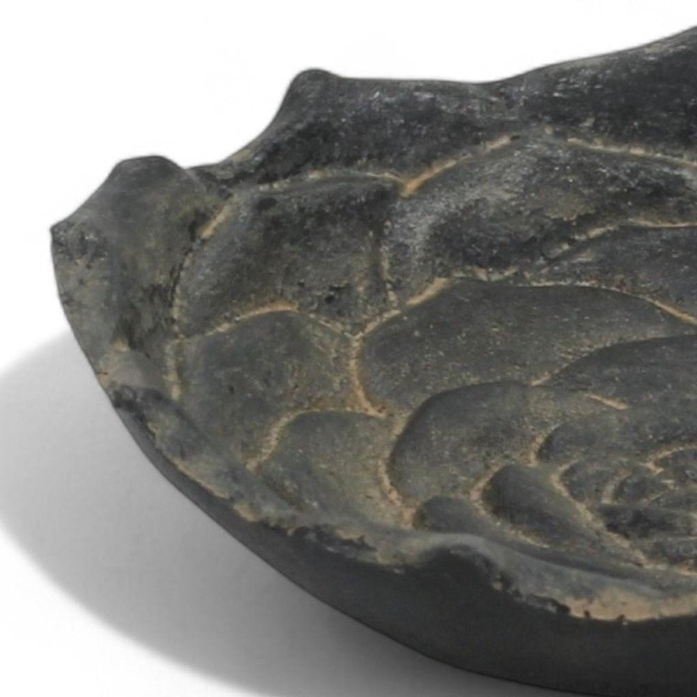 5" Black Novelty Metal Handmade Tray. Serving bowl in black metal.