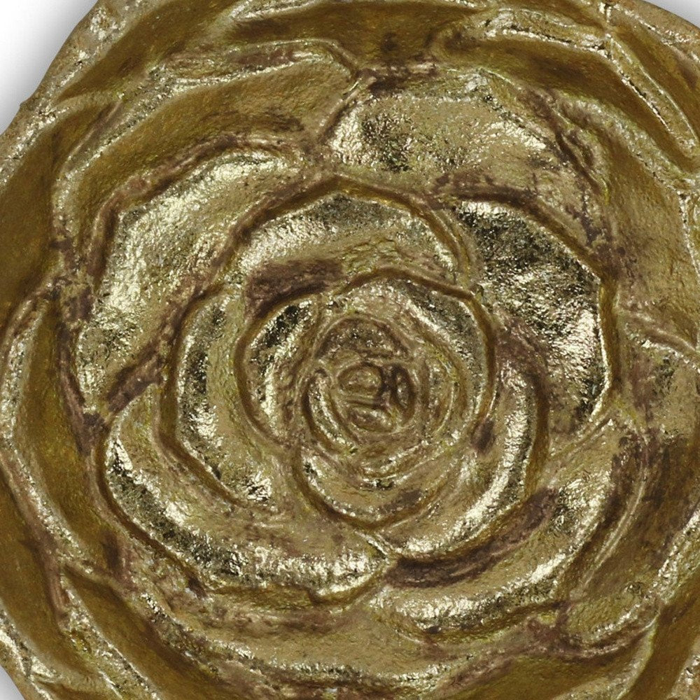 5" Gold Novelty Metal Handmade Tray. Serving bowl in gold metal.