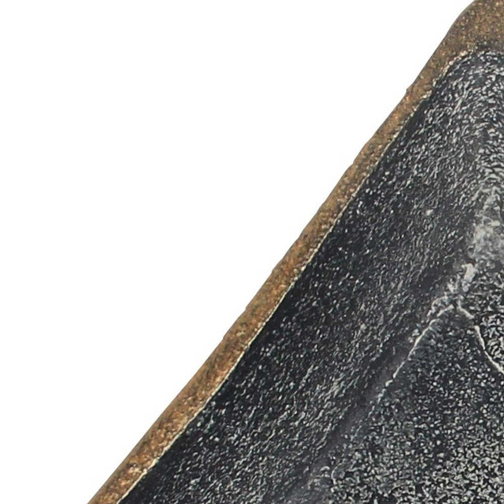 5" Black Cast Iron Diamond Square Bowl. Serving bowl isolated on a plain white background, in a black metal finish.