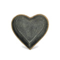 6" Black Heart Metal Heart Handmade Vanity Tray. Serving bowl isolated on a plain white background, finished in black metal.