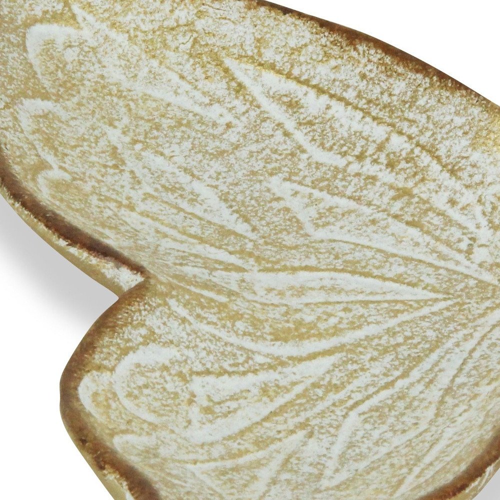 9" Gold Novelty Metal Handmade Tray close-up detail