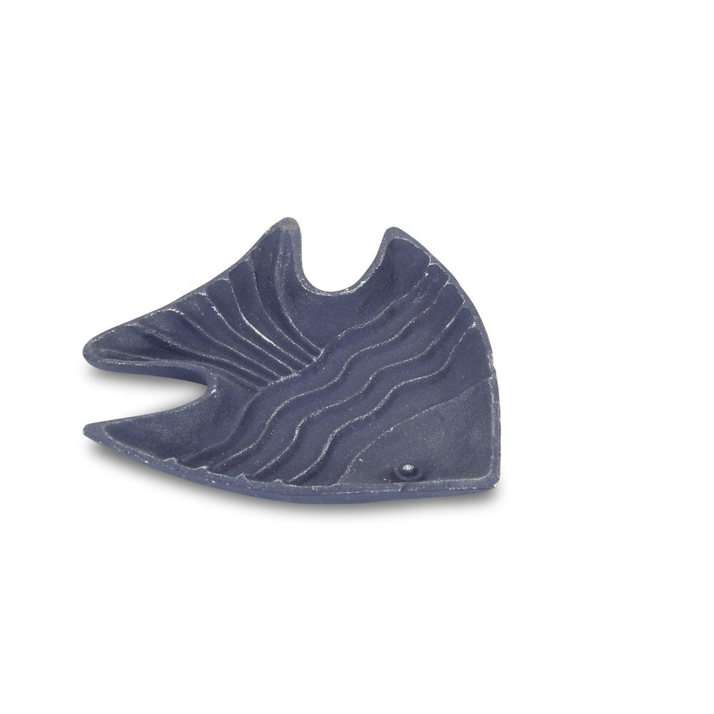 8" Blue Angel Fish Cast Iron Vanity Tray Tray on a white background